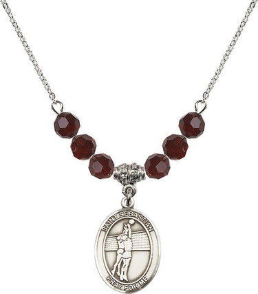 Collar de Cumpleaños de Voleibol de San Sebastián | 1,9 cm | Cuentas de 6 mm