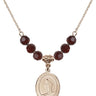 Saint Christopher Birthstone Necklace | 3/4 inch | 6mm Beads  Garnet 14kt Gold Filled