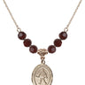 Saint Christopher Birthstone Necklace | 3/4 inch | 6mm Beads  Garnet 14kt Gold Filled