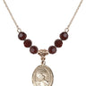 Saint Christopher Birthstone Necklace | 3/4 inch | 6mm Beads  Garnet 14kt Gold Filled