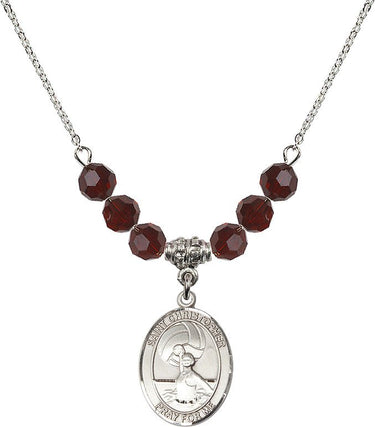 Collar con dije de Santa Cristobal de waterpolo para mujer | 19 mm | Cuentas de 6 mm