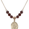 Saint Martin of Tours Birthstone Necklace | 3/4 inch | 6mm Beads  Garnet 14kt Gold Filled