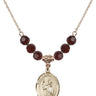 Saint Vincent Ferrer Birthstone Necklace | 3/4 inch | 6mm Beads  Garnet 14kt Gold Filled
