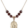 Saint Augustine of Hippo Birthstone Necklace | 3/4 inch | 6mm Beads  Garnet 14kt Gold Filled