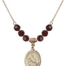 Madonna Birthstone Necklace | 3/4 inch | 6mm Beads  Garnet 14kt Gold Filled