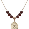 Saint John Neumann Birthstone Necklace | 3/4 inch | 6mm Beads  Garnet 14kt Gold Filled