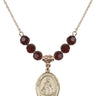 Infant of Prague Birthstone Necklace | 3/4 inch | 6mm Beads  Garnet 14kt Gold Filled
