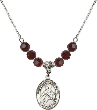 Collar de piedra natal de Santa María Goretti | 1,9 cm | Cuentas de 6 mm