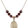 Saint Germaine Cousin Birthstone Necklace | 3/4 inch | 6mm Beads  Garnet 14kt Gold Filled