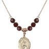 Saint Isaac Jogues Birthstone Necklace | 3/4 inch | 6mm Beads  Garnet 14kt Gold Filled