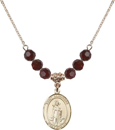 Collar con la piedra de nacimiento de San Bernabé | 1,9 cm | Cuentas de 6 mm