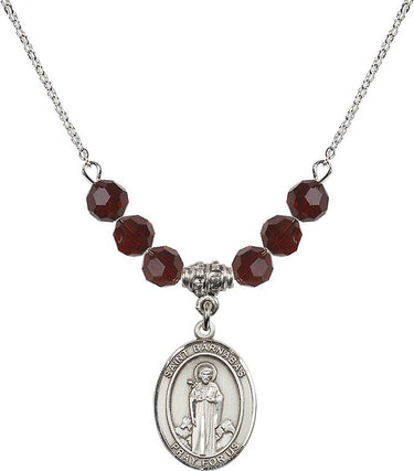 Collar con la piedra de nacimiento de San Bernabé | 1,9 cm | Cuentas de 6 mm