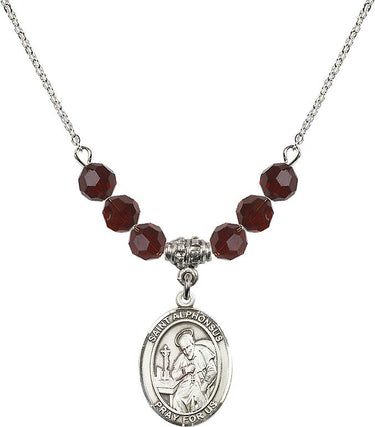 Collar de piedra natal de San Alfonso | 3/4 pulgada | Cuentas de 6 mm