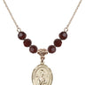 Our Lady of Perpetual Help Birthstone Necklace | 3/4 inch | 6mm Beads  Garnet 14kt Gold Filled
