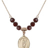 Saint Victor of Marseilles Birthstone Necklace | 3/4 inch | 6mm Beads  Garnet 14kt Gold Filled