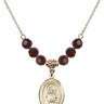 Saint Lillian Birthstone Necklace | 3/4 inch | 6mm Beads  Garnet 14kt Gold Filled