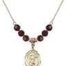 Saint Stephanie Birthstone Necklace | 3/4 inch | 6mm Beads  Garnet 14kt Gold Filled