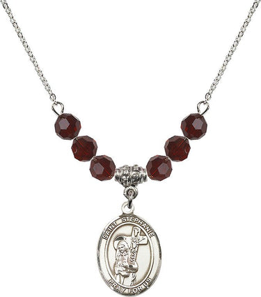 Collar de la piedra natal de Santa Estefanía | 1,9 cm | Cuentas de 6 mm