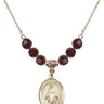 Our Lady of Lebanon Birthstone Necklace | 3/4 inch | 6mm Beads  Garnet 14kt Gold Filled