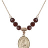 Our Lady of Hope Birthstone Necklace | 3/4 inch | 6mm Beads  Garnet 14kt Gold Filled