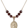 San Juan de la Cruz Birthstone Necklace | 3/4 inch | 6mm Beads  Garnet 14kt Gold Filled