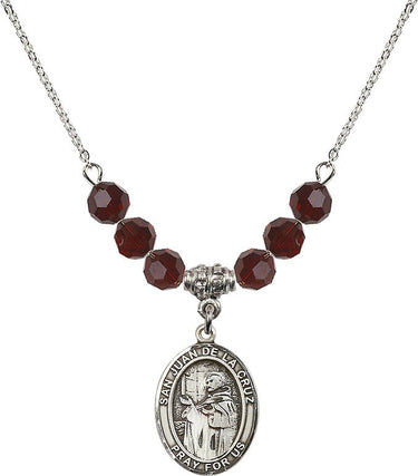 San Juan de la Cruz Birthstone Necklace | 3/4 inch | 6mm Beads