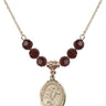 Saint Bernard of Clairvaux Birthstone Necklace | 3/4 inch | 6mm Beads  Garnet 14kt Gold Filled