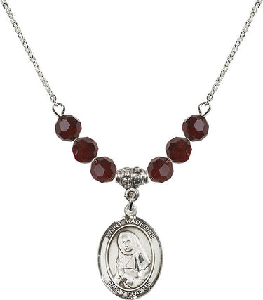 Collar con piedra natal de Santa Magdalena Sofía Barat | 3/4 de pulgada