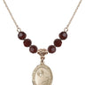 Cross Birthstone Necklace | 3/4 inch | 6mm Beads  Garnet 14kt Gold Filled