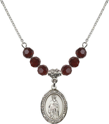 Collar de San Bartolomé Apóstol con piedra de nacimiento | 1,9 cm