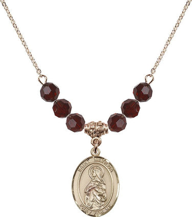 Collar de la piedra natal de Santa Matilde | 1,9 cm | Cuentas de 6 mm