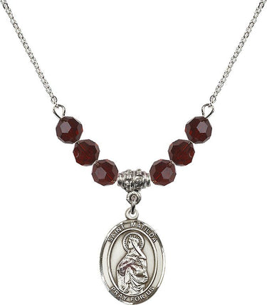 Collar de la piedra natal de Santa Matilde | 1,9 cm | Cuentas de 6 mm