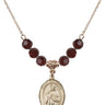 Saint Placidus Birthstone Necklace | 3/4 inch | 6mm Beads  Garnet 14kt Gold Filled