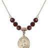 Saint Maurus Birthstone Necklace | 3/4 inch | 6mm Beads  Garnet 14kt Gold Filled