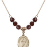 Our Lady of All Nations Birthstone Necklace | 3/4 inch | 6mm Beads  Garnet 14kt Gold Filled