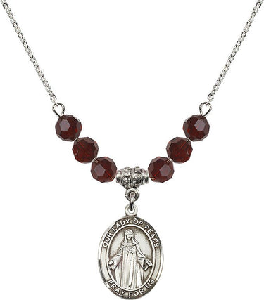Our Lady of Peace Birthstone Necklace | 3/4 inch | 6mm Beads