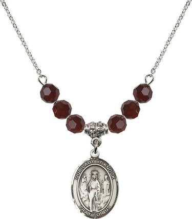 Our Lady of Knock Birthstone Necklace | 3/4 inch | 6mm Beads