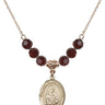 Our Lady of the Railroad Birthstone Necklace | 3/4 inch | 6mm Beads  Garnet 14kt Gold Filled