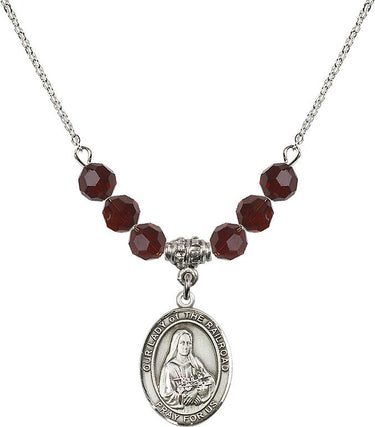 Our Lady of the Railroad Birthstone Necklace | 3/4 inch | 6mm Beads
