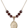 Blessed Trinity Birthstone Necklace | 3/4 inch | 6mm Beads  Garnet 14kt Gold Filled