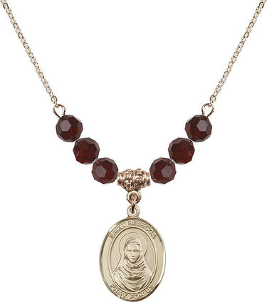 Collar de la piedra natal de Santa Rebeca | 1,9 cm | Cuentas de 6 mm