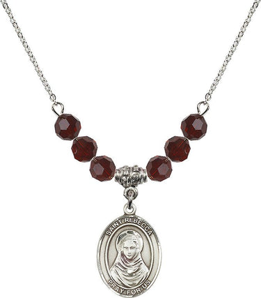Collar de la piedra natal de Santa Rebeca | 1,9 cm | Cuentas de 6 mm