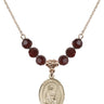 Saint Grace Birthstone Necklace | 3/4 inch | 6mm Beads  Garnet 14kt Gold Filled
