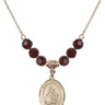 Saint Christian Demosthenes Birthstone Necklace | 3/4 inch | 6mm Beads  Garnet 14kt Gold Filled
