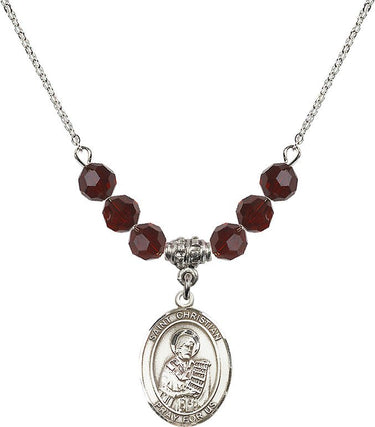 St. Christian Demosthenes Birthstone Necklace | 3/4 inch