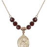 Saint Isaiah Birthstone Necklace | 3/4 inch | 6mm Beads  Garnet 14kt Gold Filled