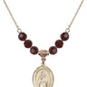 Saint Samuel Birthstone Necklace | 3/4 inch | 6mm Beads  Garnet 14kt Gold Filled