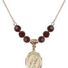 Saint Tarcisius Birthstone Necklace | 3/4 inch | 6mm Beads  Garnet 14kt Gold Filled