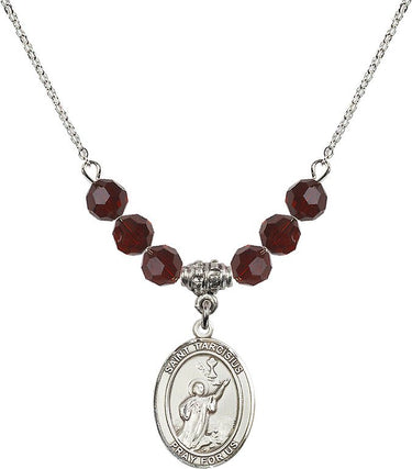St. Tarcisius Birthstone Necklace | 3/4 inch | 6mm Beads