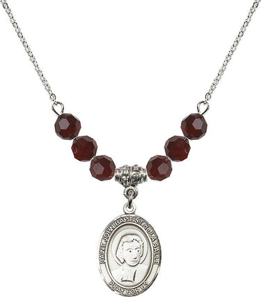 St. John Baptist de la Salle Birthstone Necklace | 3/4 inch
